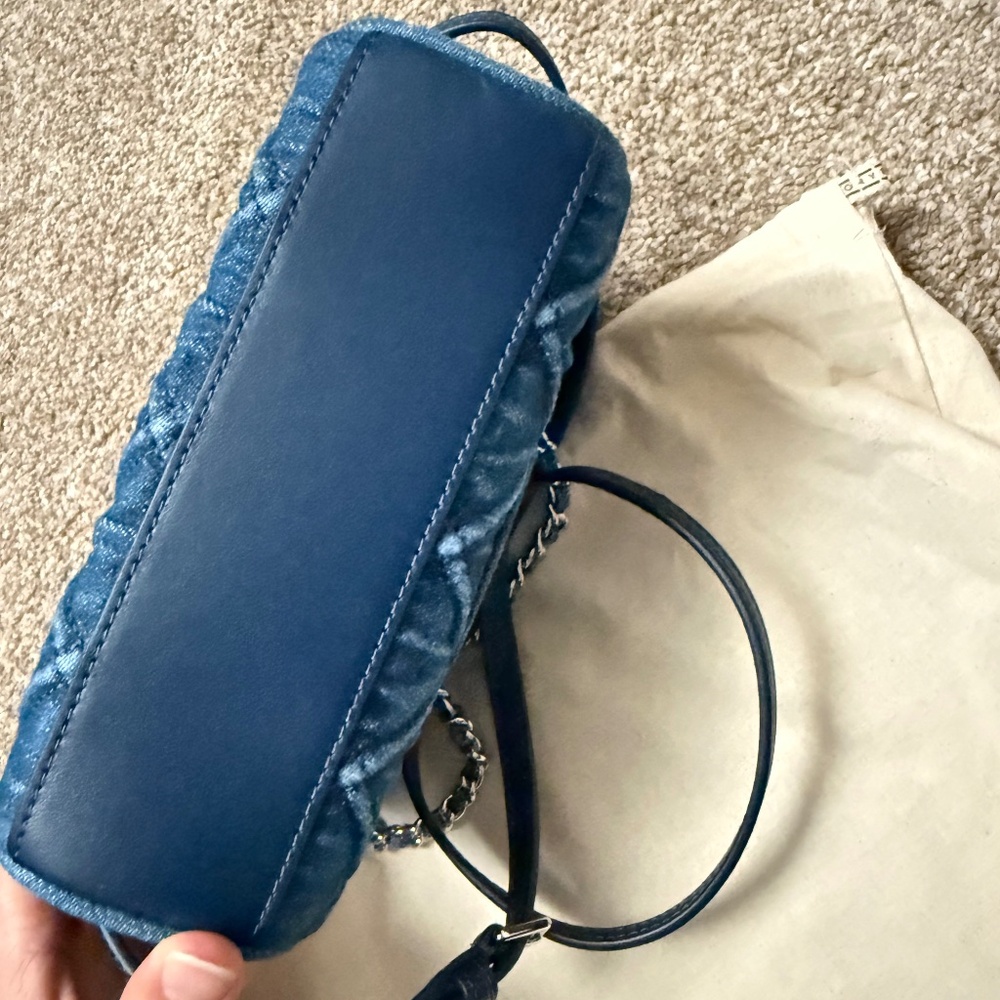 TORY BURCH  Fleming Soft Denim Chain Tote Bag - Picture 5 of 5